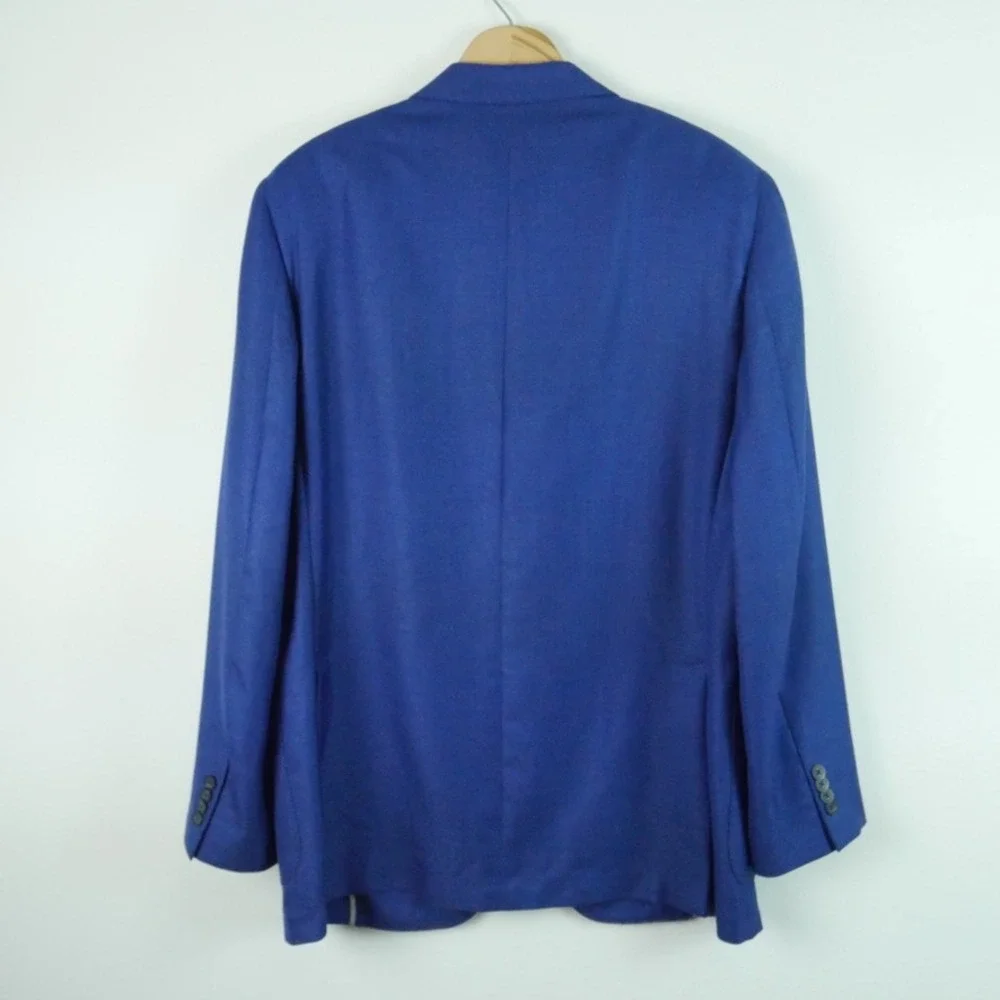 Samuelsohn Yardley‎ 44L Blue Wool Silk Sport Coat Blazer FLAW Unstructured Soft